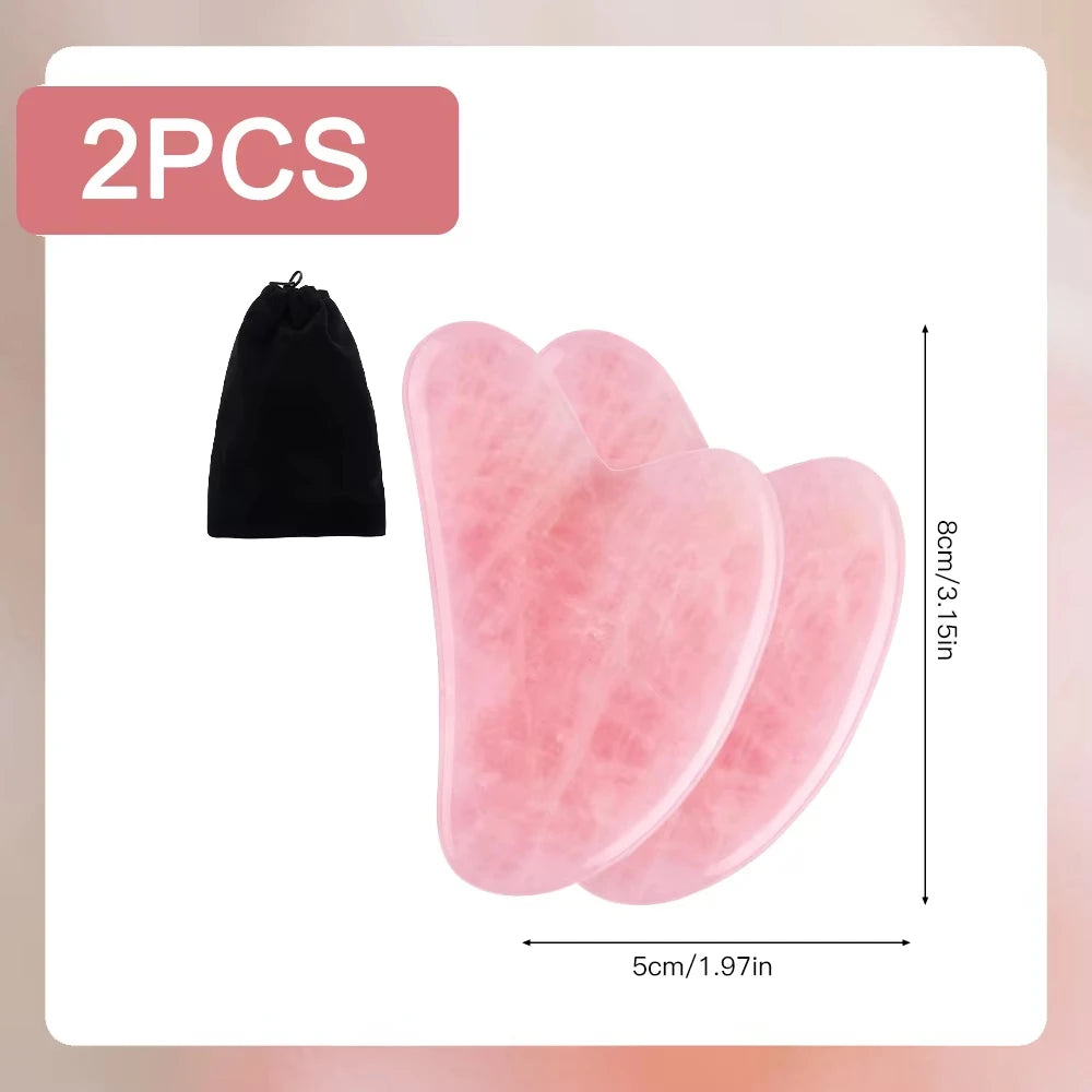 Lymphatic Drainage Face Brush Gua Sha Tool Set Facial Massage Kit Jawline Lifting Relaxation Contour Face Brush with Storage Bag