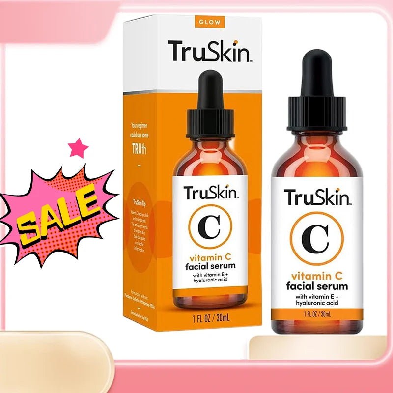 TruSkin Vitamin C Facial Serum 30ml 60mlwith Vitamin E Hyaluronic Acid Brightening Anti-Aging Serum