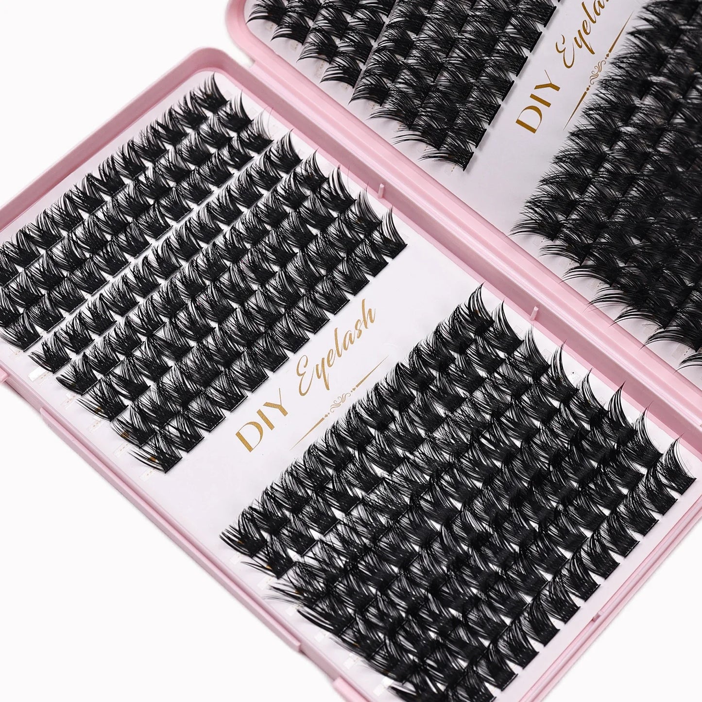 Individual Lashes 10-14mm 384pcs Cluster Lashes Natural Look Mixed Tray DIY Eyelash Extension Volume Clusters Eyelashes