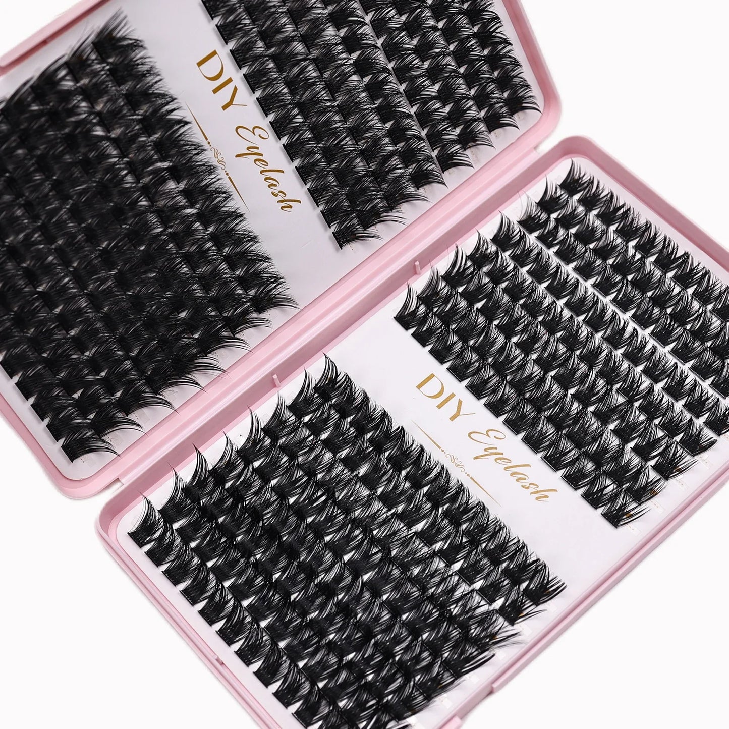 Individual Lashes 10-14mm 384pcs Cluster Lashes Natural Look Mixed Tray DIY Eyelash Extension Volume Clusters Eyelashes