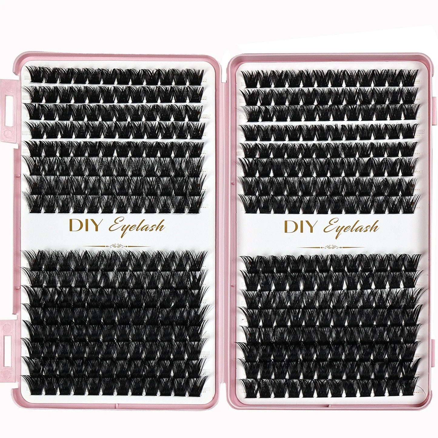 Individual Lashes 10-14mm 384pcs Cluster Lashes Natural Look Mixed Tray DIY Eyelash Extension Volume Clusters Eyelashes