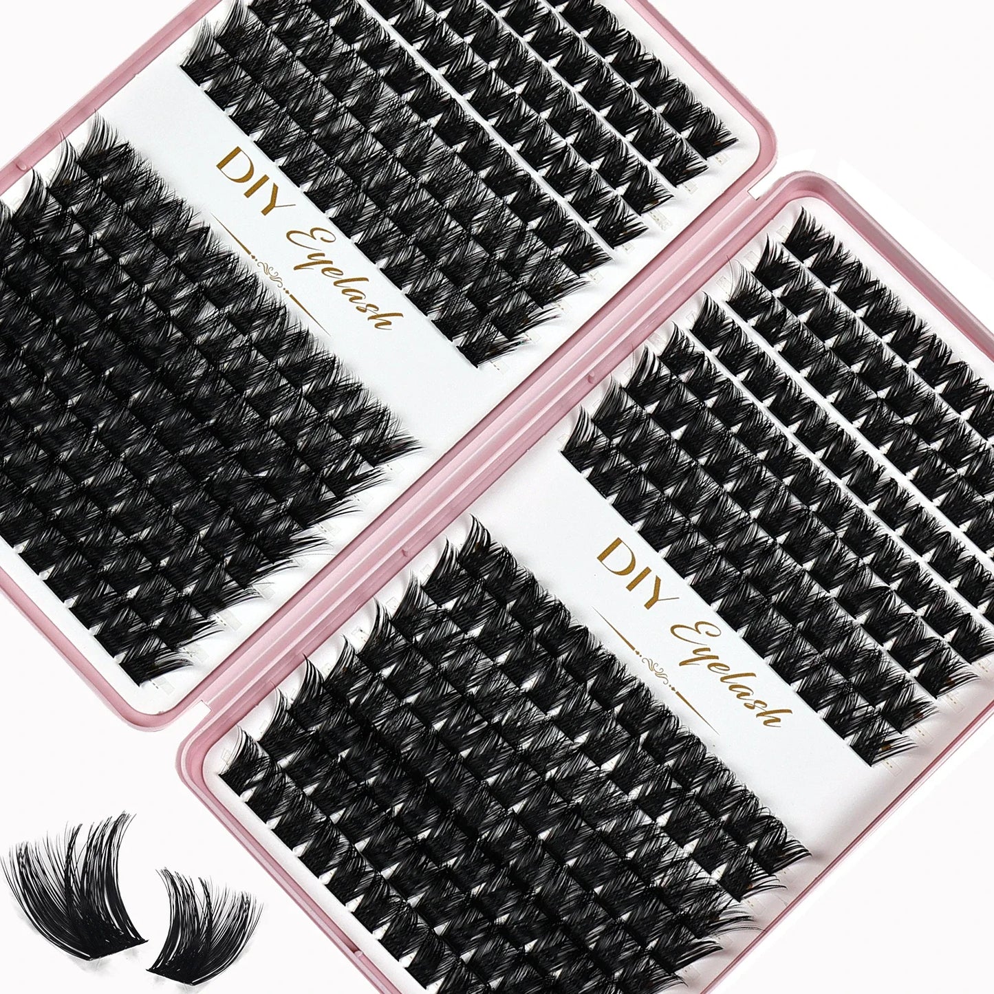 Individual Lashes 10-14mm 384pcs Cluster Lashes Natural Look Mixed Tray DIY Eyelash Extension Volume Clusters Eyelashes