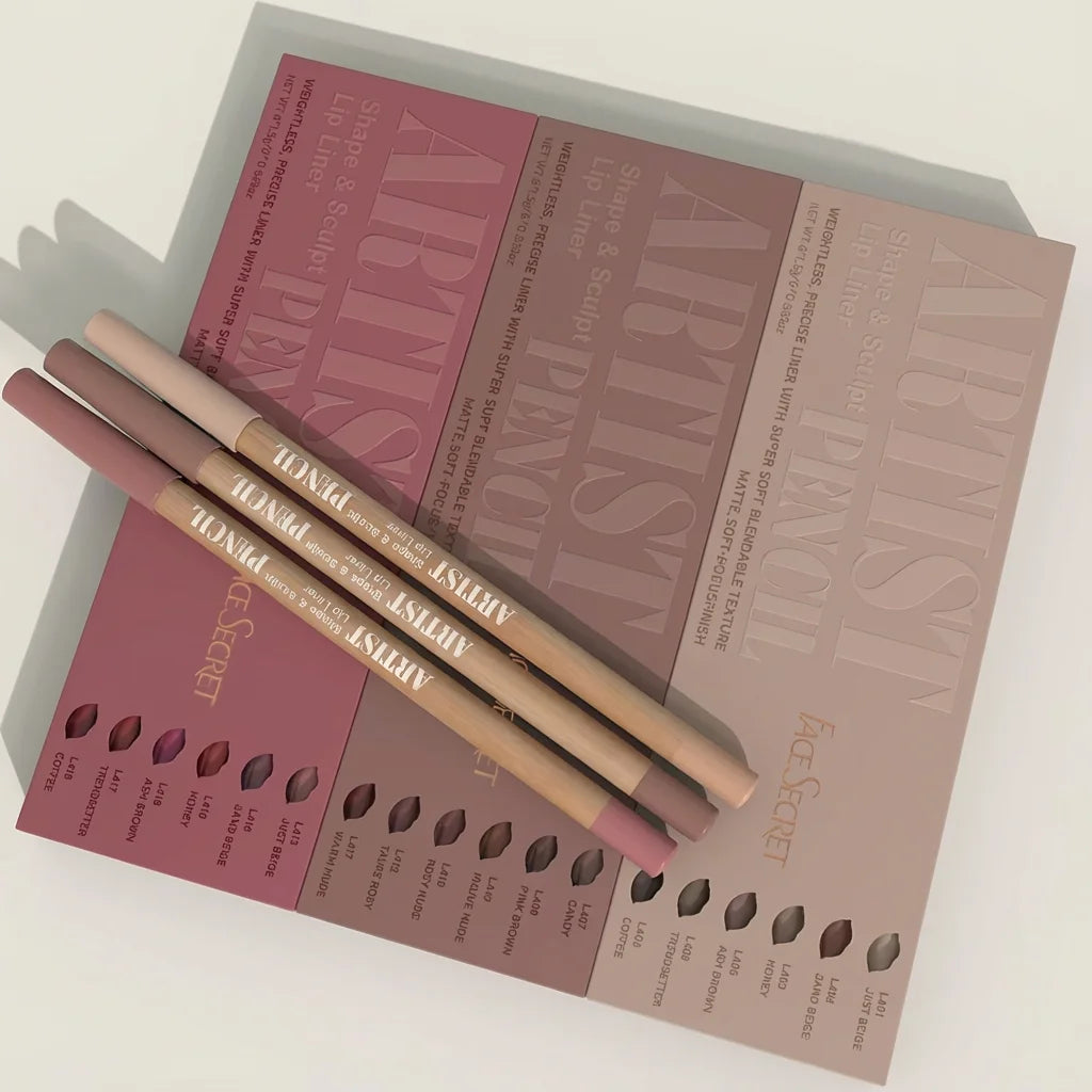 6pcs Velvet Matte Lip Liner Pencil Set - Water-resistant, Ultra-Fine, Long-Lasting, Smooth for All Skin Tones, Brown Mixed Color