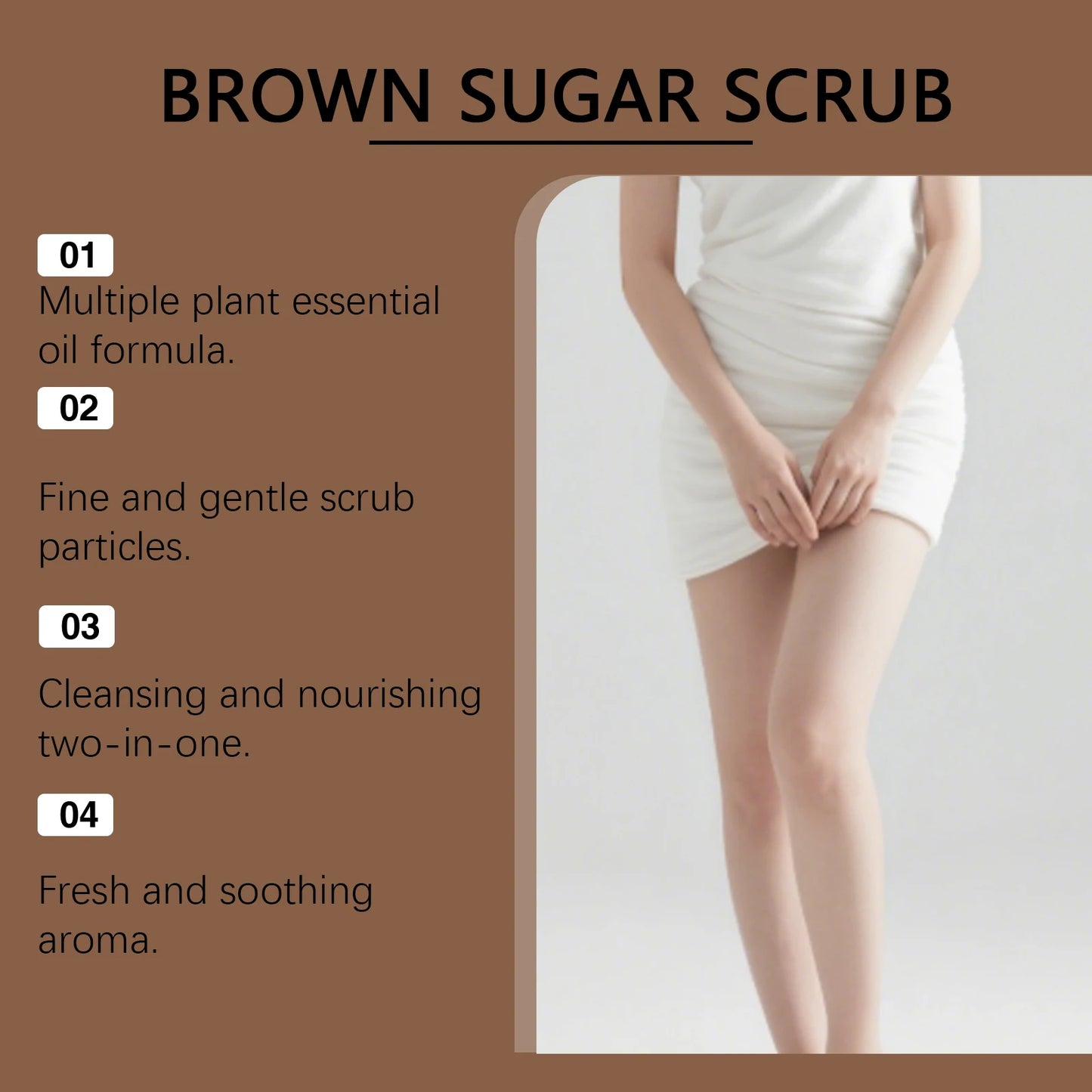 Reduces Roughness Brown Sugar Body Scrub Gently Cleanses Dead Skin Plant Oils Nourish Skin Leaving It Smooth and Soft