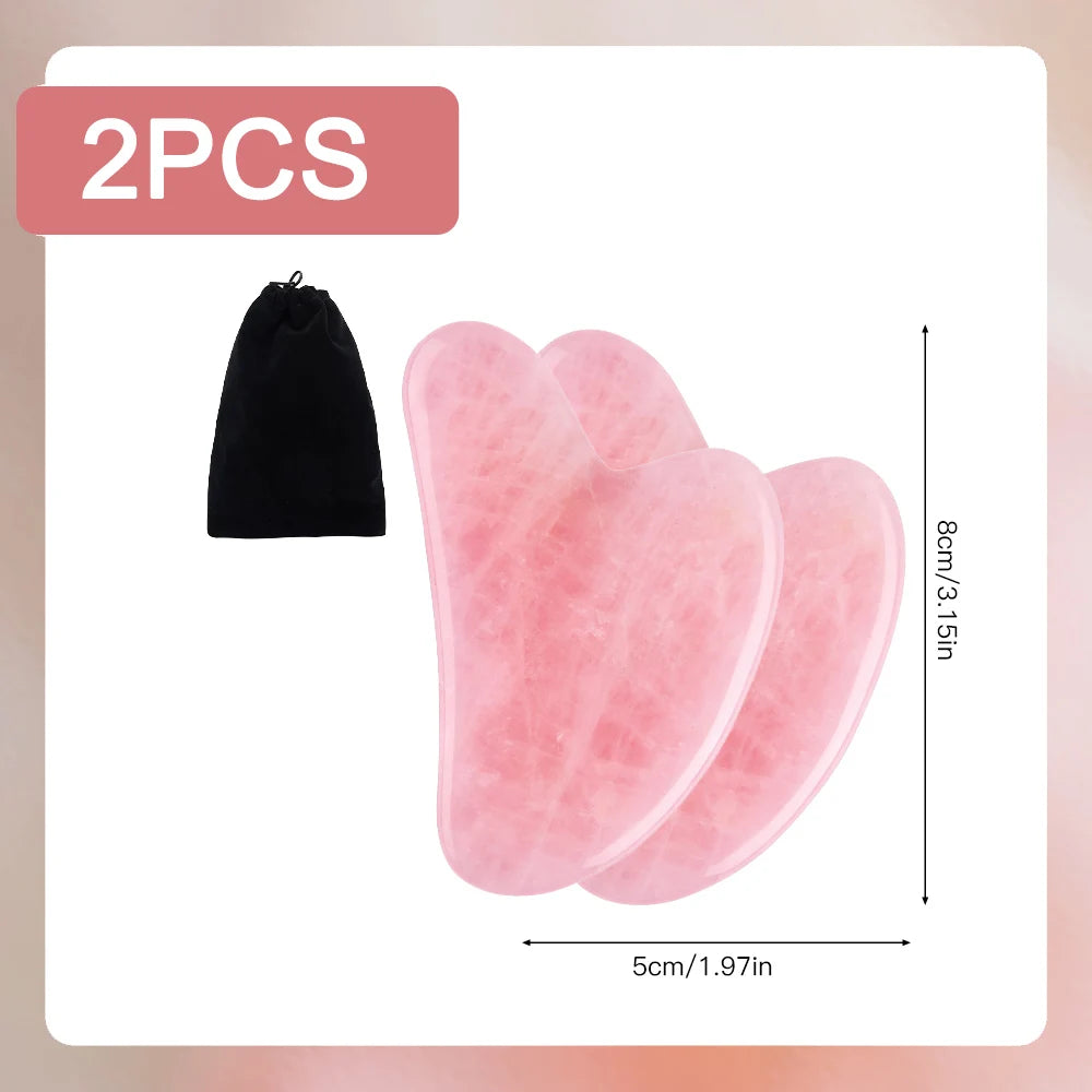 Gua Sha Tool Set Facial Massage Kit Lymphatic Drainage Face Brush Jawline Lifting Relaxation Contour Face Brush with Storage Bag