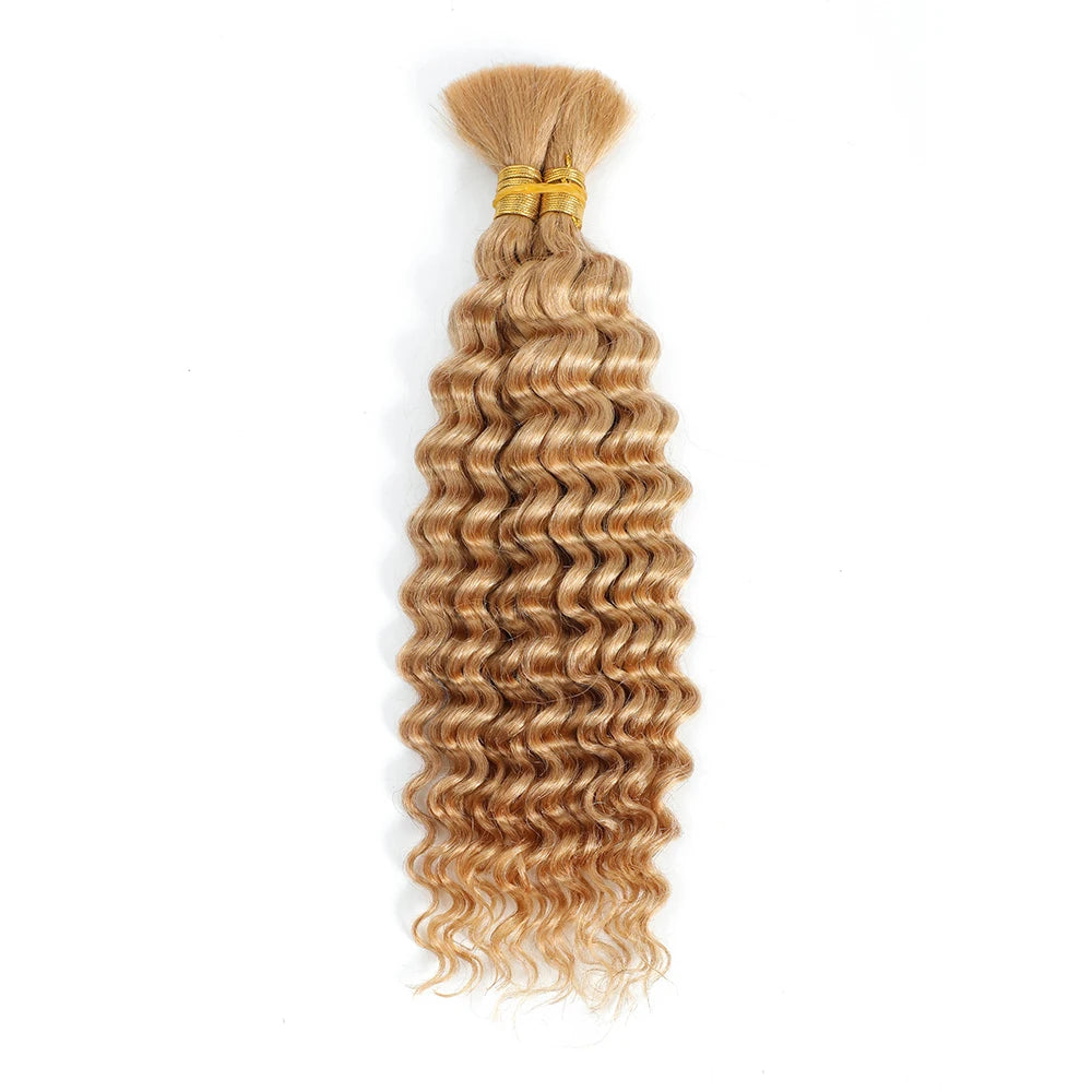 Deep Wave Bulk Human Hair for Braiding No Weft Human Braiding Hair For Boho Braids Brazilian Virgin Human Hair Extensions 33#
